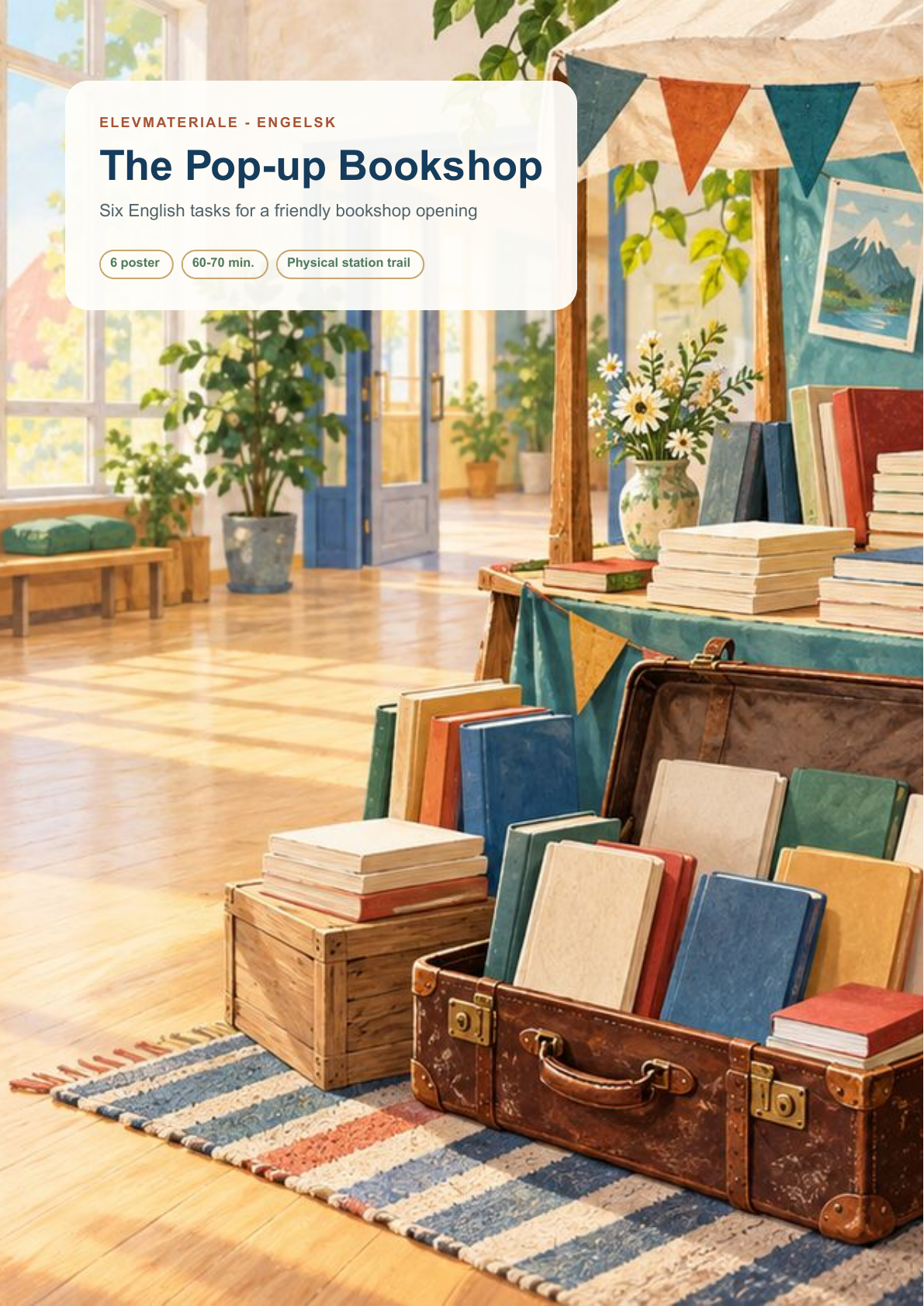 Forside af den facitfrie forhåndsvisning til The Pop-up Bookshop.